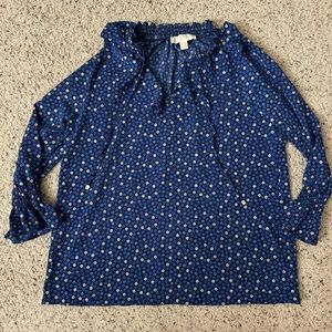 Michael Kors Floral Long Sleeve Blouse Size Large